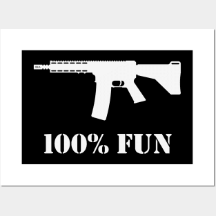 100% Fun (Gun Lover / Sport Shooter / White) Posters and Art